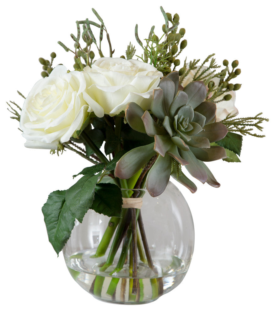 Uttermost Belmonte Floral Bouquet & Vase