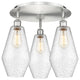 Cindyrella-3 Light 19" Flush Mount-Satin Nickel, Seedy Glass Shade