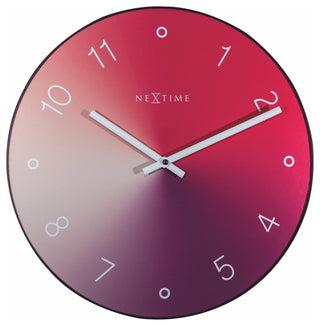 Red Gradient 15.75" Glass Wall Clock With Slim Metal Edge