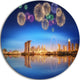 Singapore Skyline, Cityscape Photography Round Metal Wall Art, 11"