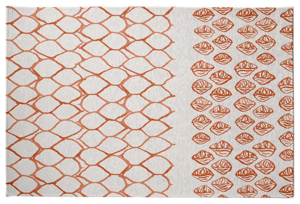 Honeycomb Split Rug Rug, Orange, 3'x5'