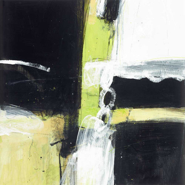 Confluence D Fine Art Giant Canvas Print, Black, Green, 54"X54"