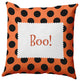 Halloween Boo Dots Accent Pillow, Traditional Orange, 18"x18"