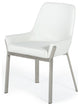 Modrest Ganon Modern White and Brushed Stainless Steel Dining Chair
