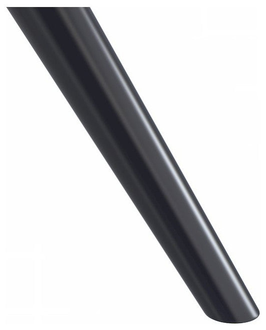 Elega Series Black Carbon Steel Dining Table 71 With Clear Glass Top