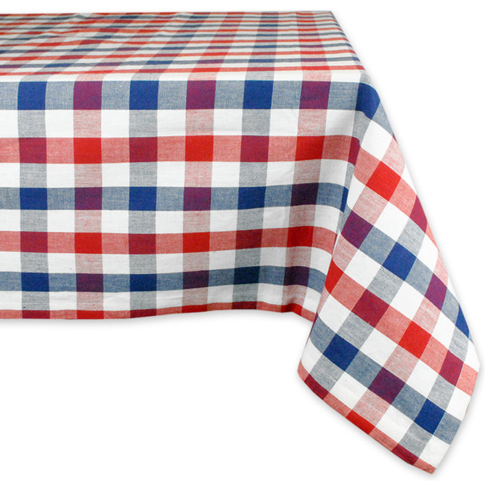 Red and Blue Check Tablecloth 60"x104", Seats 8-10