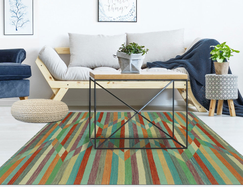 Winchester Kilim Halide Purple/Red Rug, 5'7x7'9
