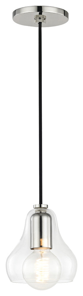 Sadie Small Pendant - Polished Nickel Finish - Clear Glass