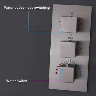 Thermostatic Shower System With Multi Function LED Shower Head, Brushed Nickel