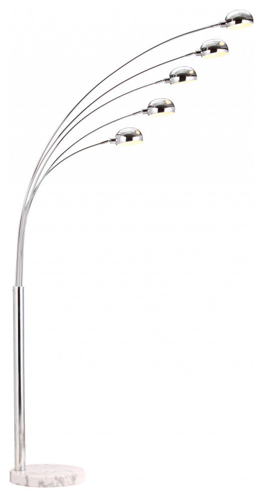 Cosmo Chrome 5 Arm Floor Lamp