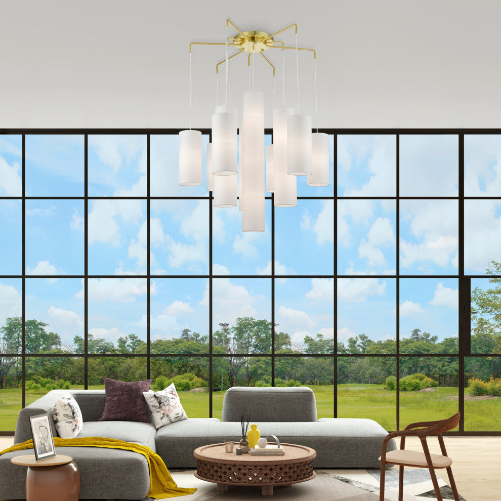 Strathmore 15 Light Satin Brass Foyer Chandelier
