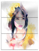 "Portrait of Beautiful Girl" Metal Wall Art, 3 Panels, 28"x36"