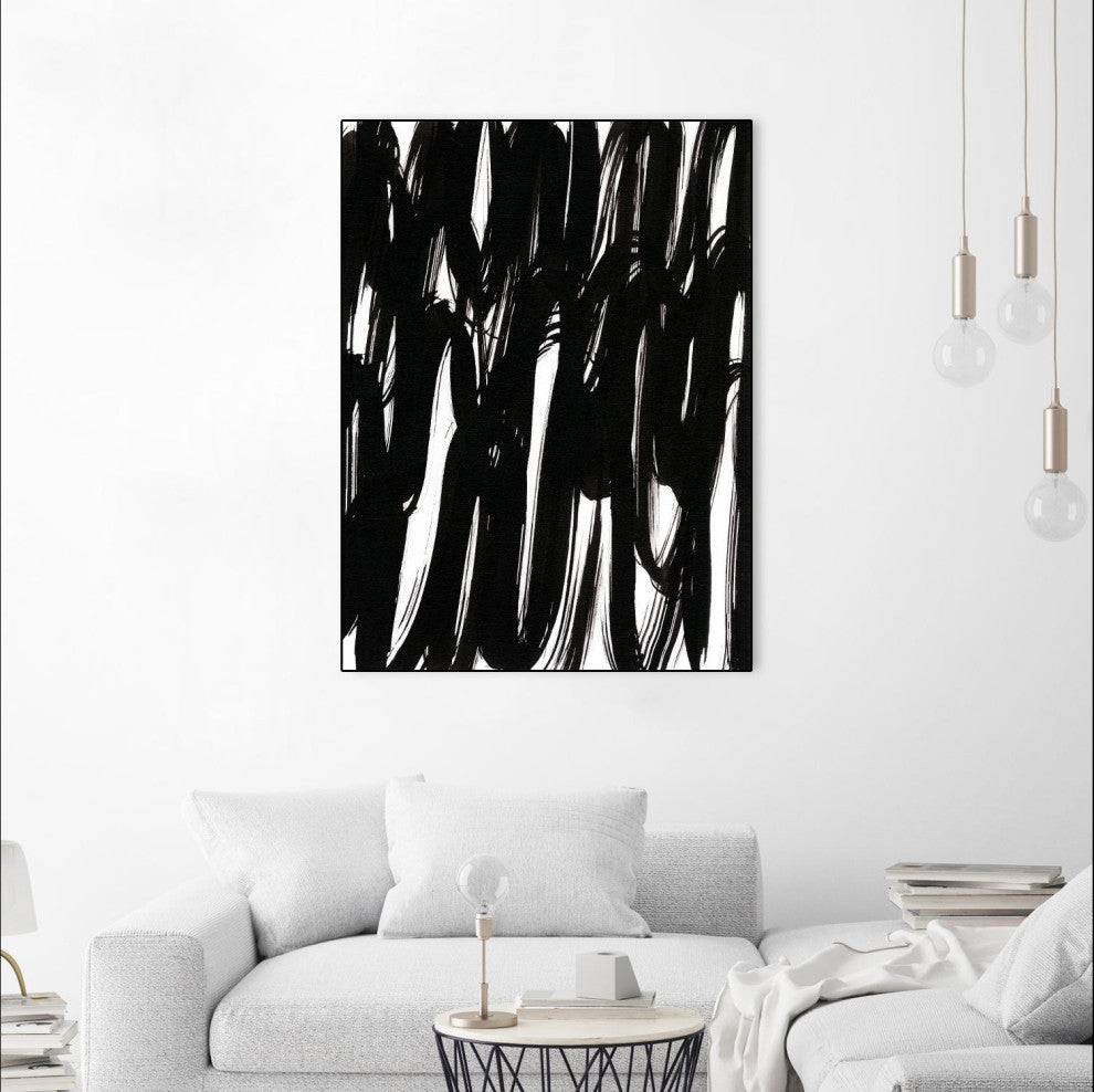 "Ink Scribble I" Framed Canvas by Giant Art 18"x24"