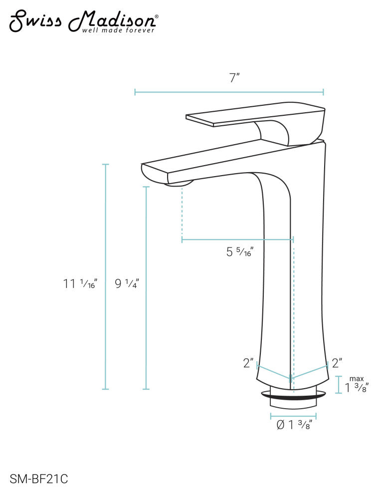 Monaco Single Hole Single-Handle High Arc Bathroom Faucet, Chrome