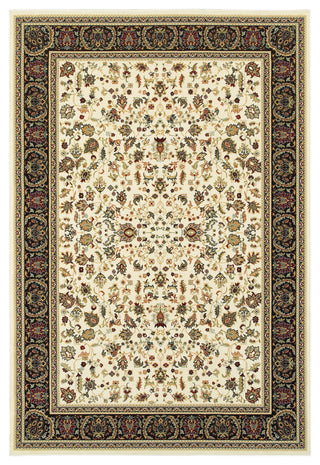 Karaman Traditional Ivory/ Black Area Rug, 5'3"x7'6"
