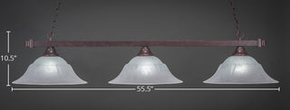 Square 3-Light Bar, Dark Granite/White Marble