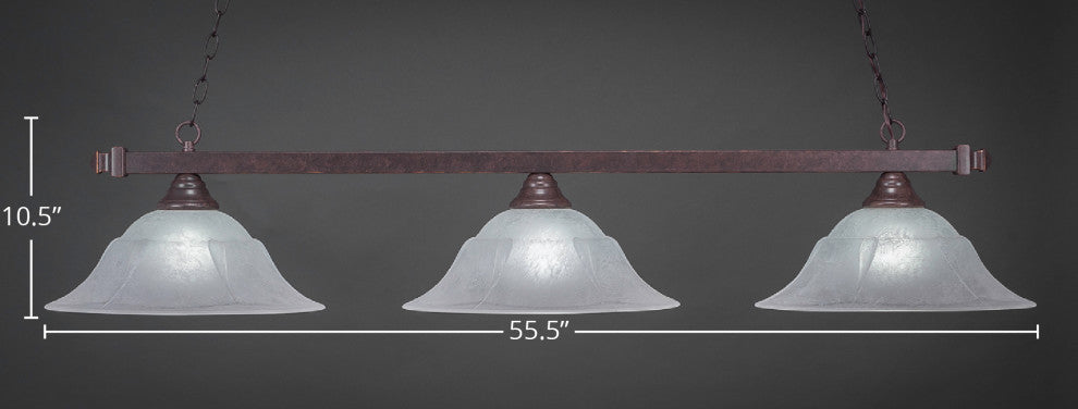 Square 3-Light Bar, Dark Granite/White Marble