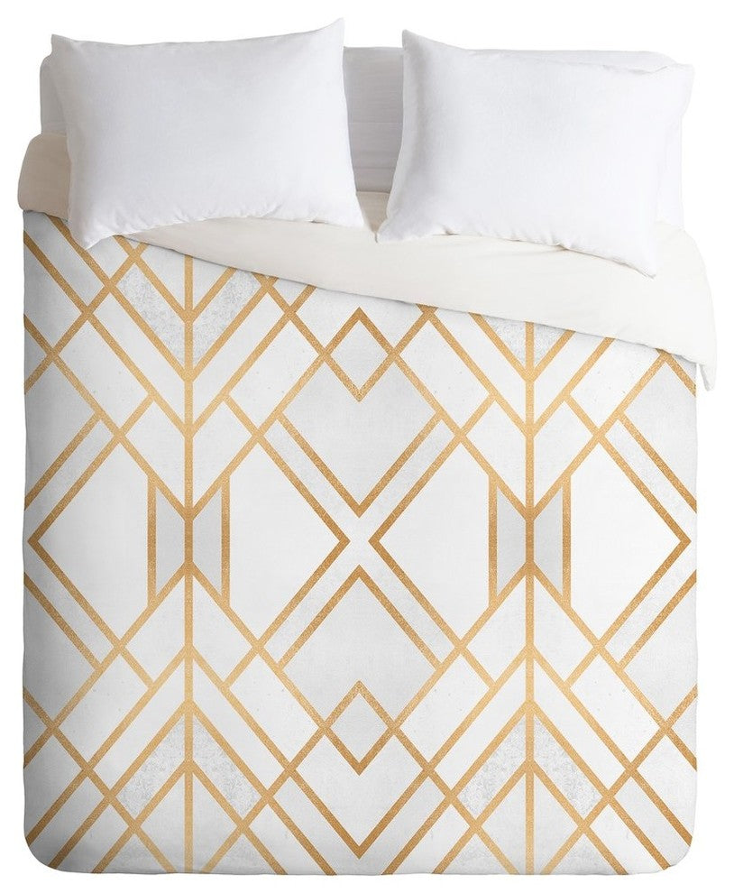 Elisabeth Fredriksson Golden Geo Duvet Cover, Twin