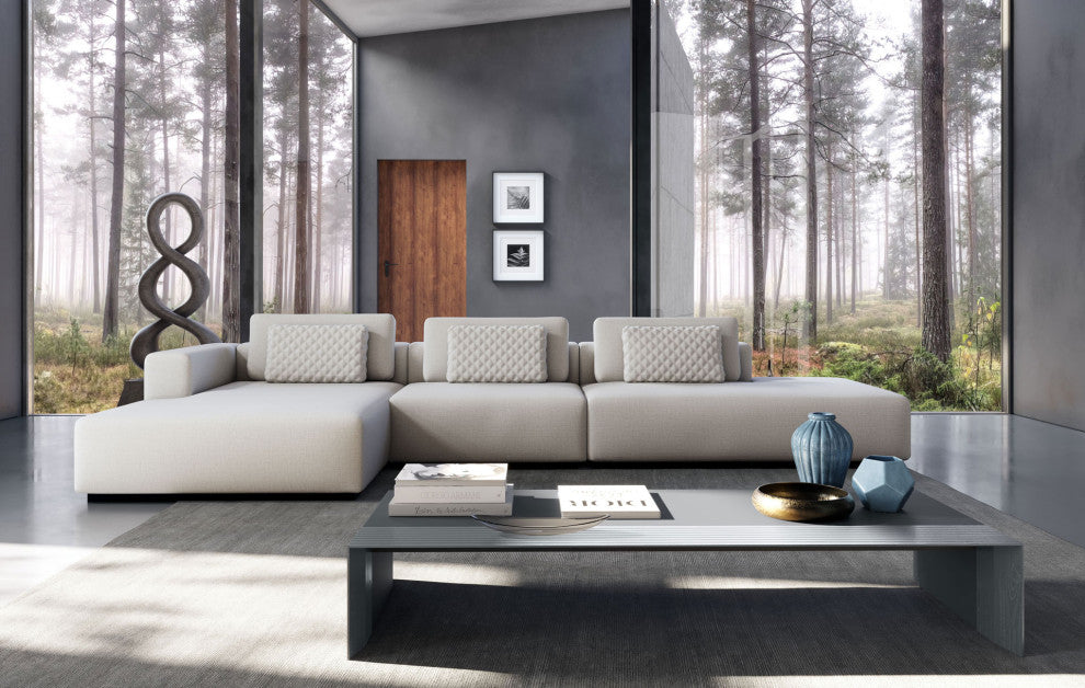 Spruce Sectional Chaise and End Unit XL, Chalk Fabric