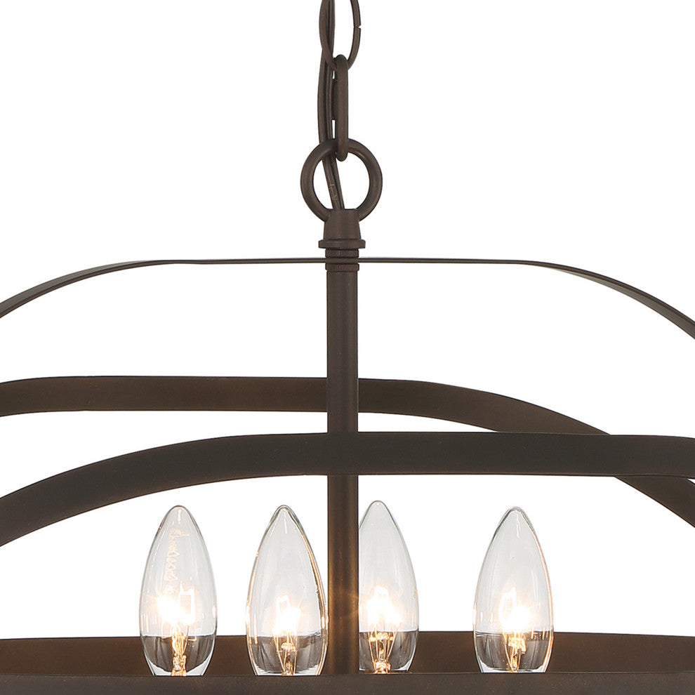 4-Light Unique/Statement Chandelier, Oil Rubbed Bronze