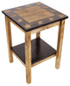 Stained and Black Square End Table With Bear Border
