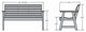 Weatherly Garden Bench, Whitewash, 4''