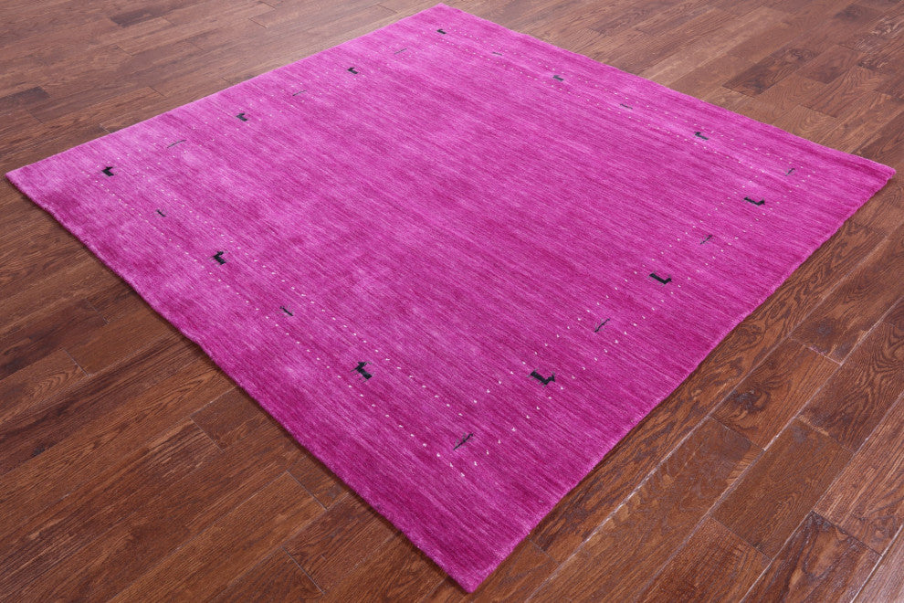 6' Square Handmade Persian Gabbeh Wool Rug - Q15050