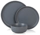 Stone Lain Logan Stoneware 12 Piece Dinnerware Set, Grey