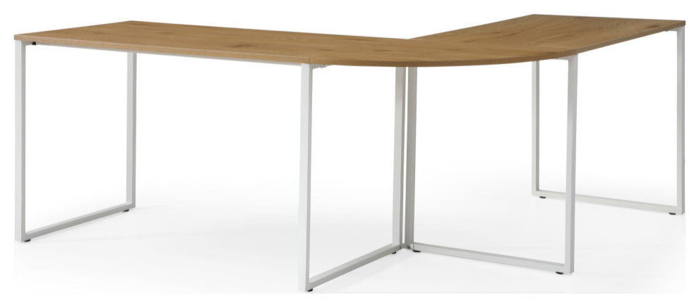 Loft Lyfe Zeus Desk, L-Shaped, Natural/White