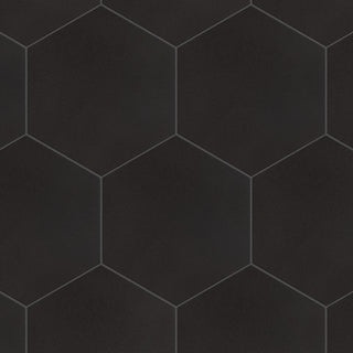 Textile Basic Grand Hex Black Porcelain Floor and Wall Tile