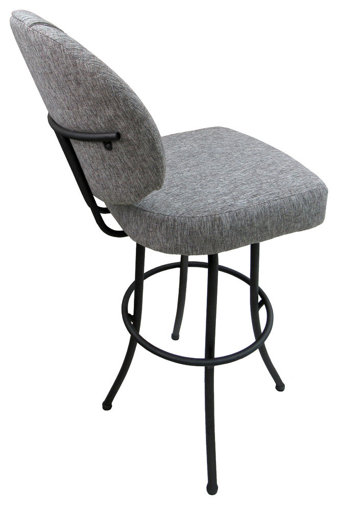 Extra Tall Spectator Swivel Bar Stool, Mojave Gray, Black Metal Frame, 34"