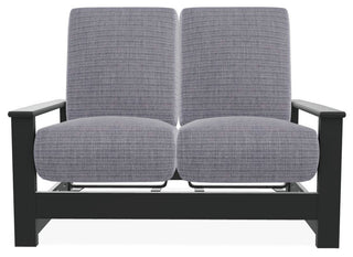 Leeward Deep Seat Outdoor Loveseat with Hidden Motion, Proven Ash/Graphite