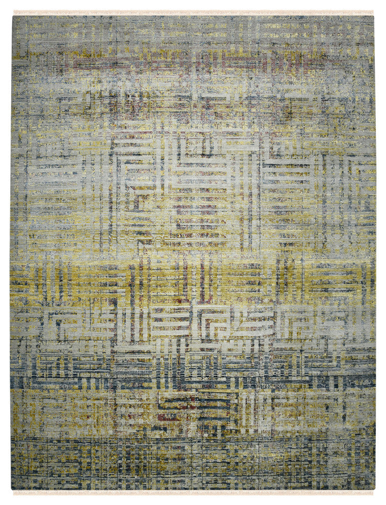 Dazzle Area Rug, Yellow, 8' x 10', Geometric