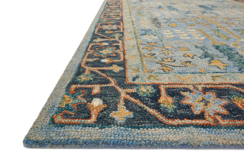 Victoria Rug, Light Blue/Dark Blue, 2'3"x3'9"