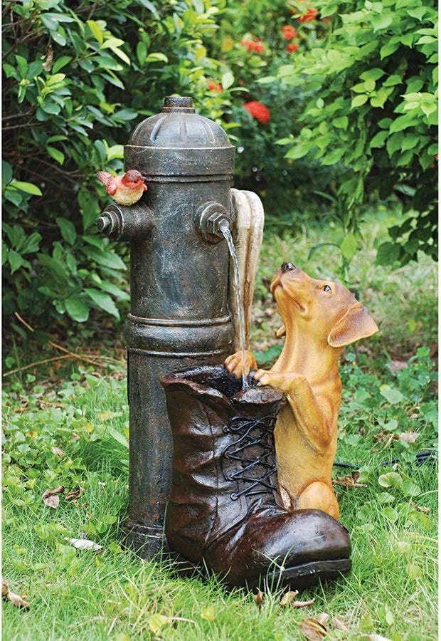 Fire Hydrant Pooch Garden Fountain