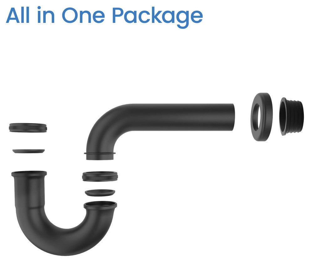 Kibi 1-1/2" P-Trap, Matte Black