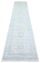 Porcelain White Wool Hand Knotted Porcelain White Runner Rug  2'7"x11'9"