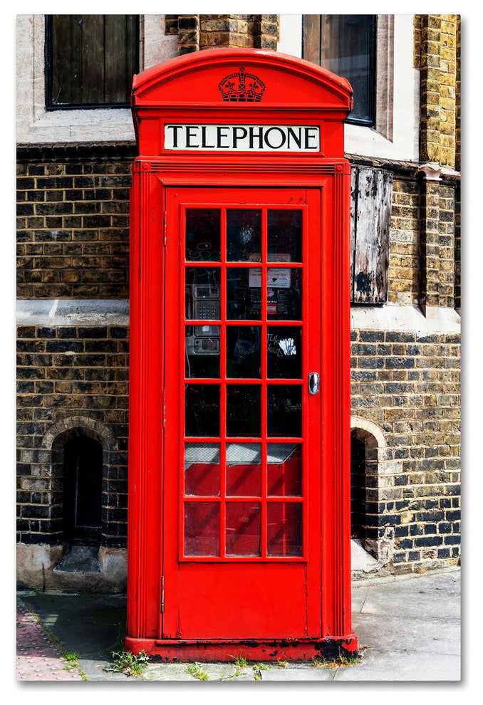 Philippe Hugonnard ''English Phone Booth London'' Canvas Art, 12x19