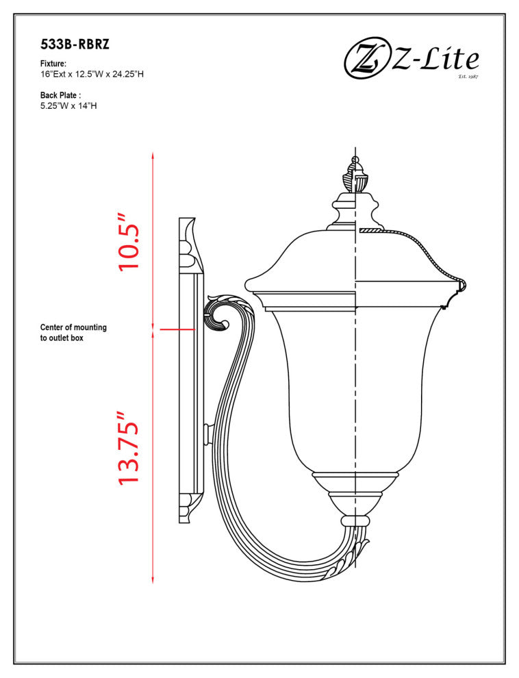 Z-Lite 533B Armstrong 24" Tall 3 Light Wall Sconce - Black
