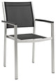 Silver Black Shore Outdoor Patio Aluminum Dining Chair