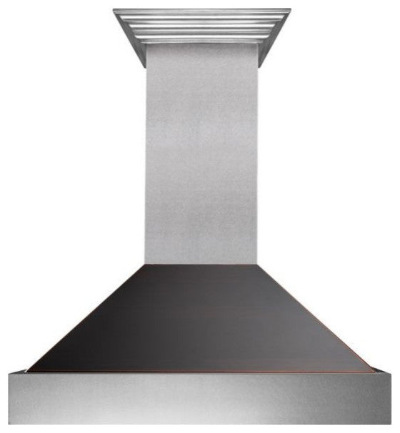 Ducted DuraSnow Stainless Steel Range Hood with Oil Rubbed Bronze Shell