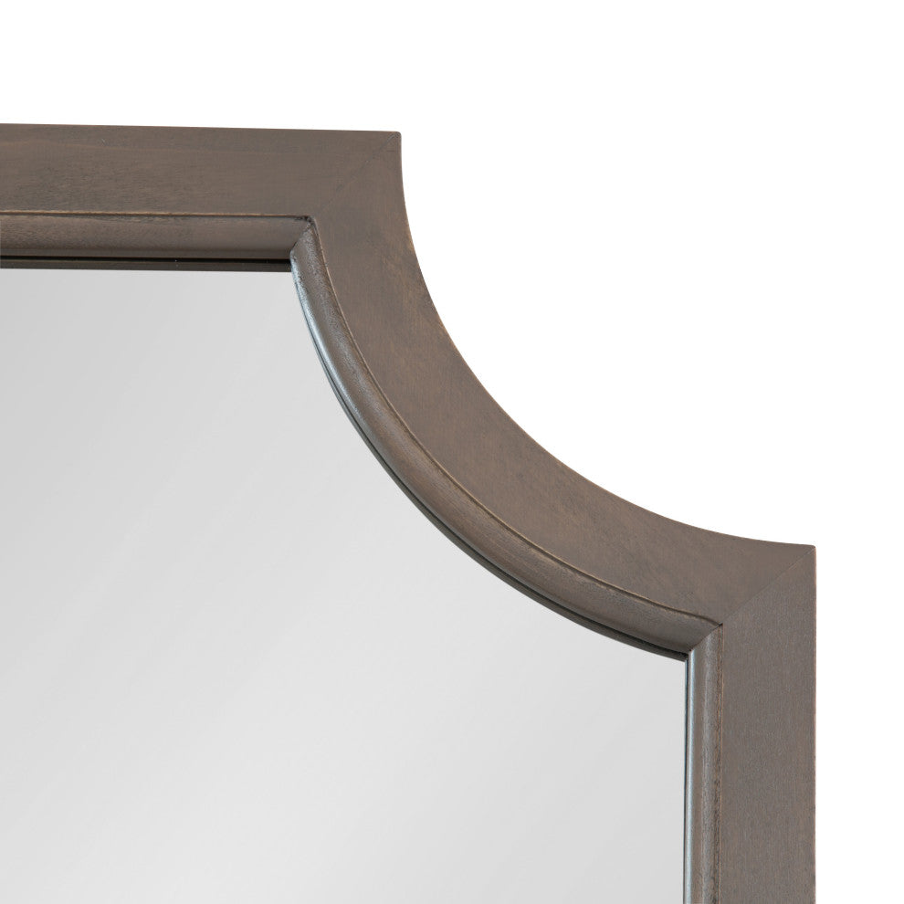 Hogan Framed Scallop Wall Mirror, Gray 16x48