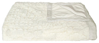 50"x70" Faux Fur Throw, Ivory Mink