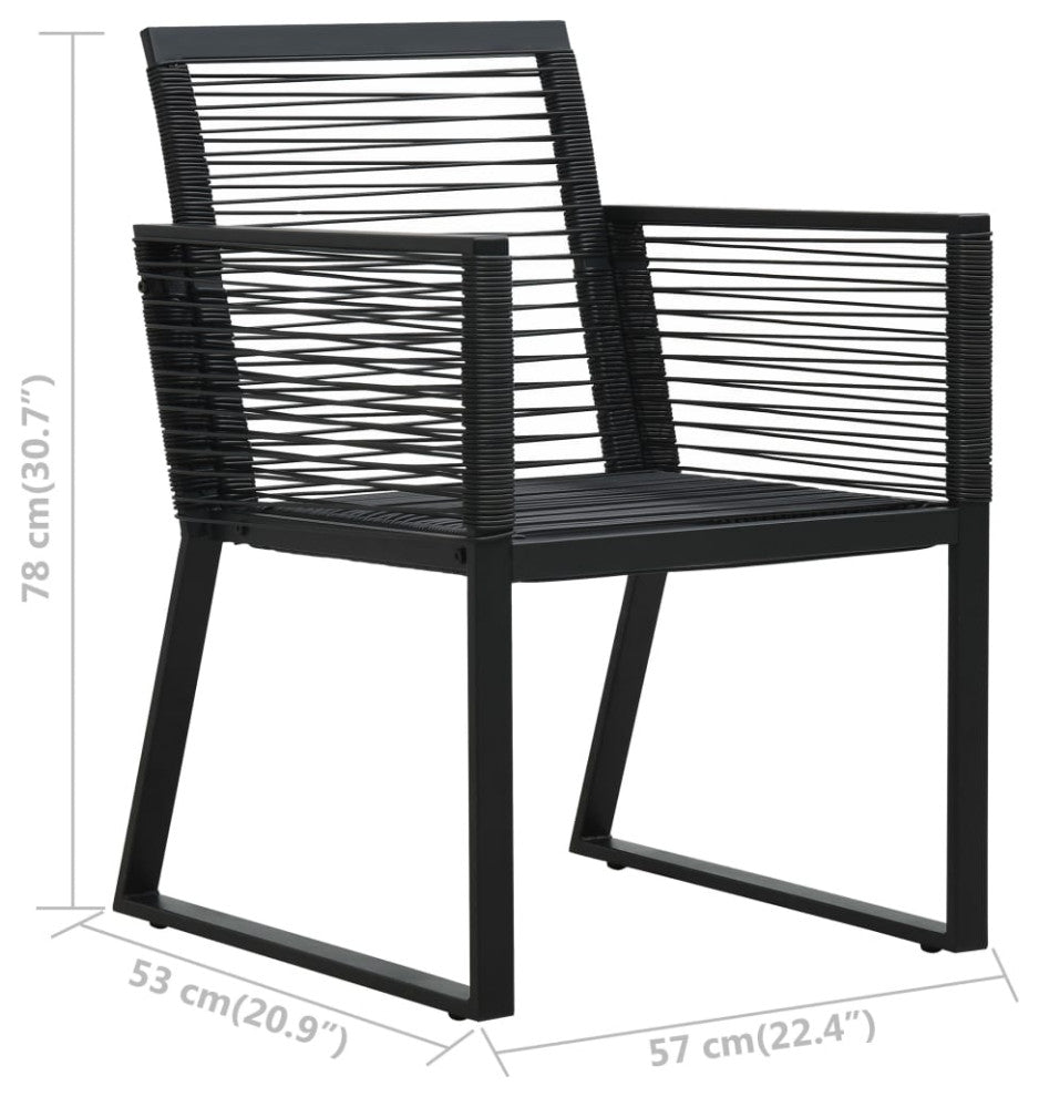 vidaXL 2x Patio Chair Black PVC Rattan Outdoor Garden Seating Lounge Chairs