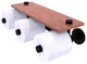 Prestige Skyline 3-Roll Toilet Paper Holder with Wood Shelf, Matte Black