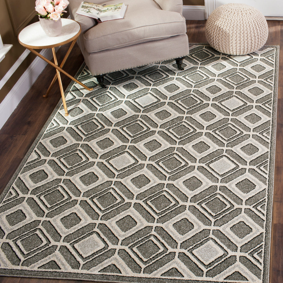 Safavieh Amherst Amt433C Outdoor Rug, Grey/Light Grey, 5'0" X 8'0"