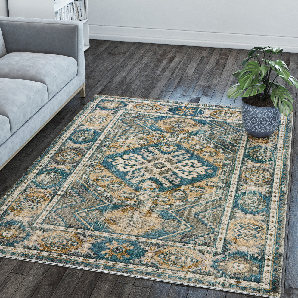 Dalyn Karma KM22 Charcoal 2'3" x 7'5" Runner Rug