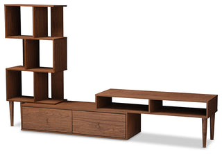 Full assembly of the TV stand on a white background, front-facing, best represents the product.