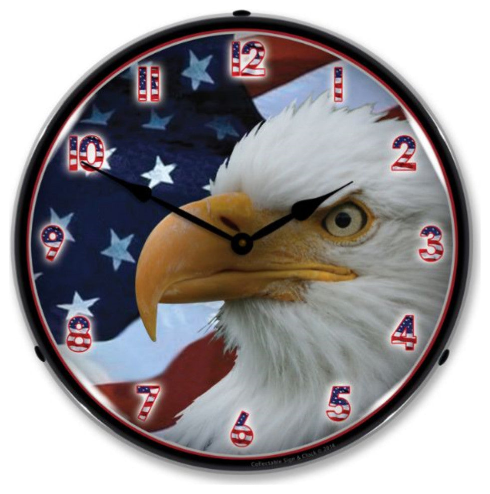 1404499 American Bald Eagle Clock