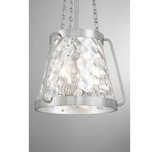 Crawford 3-Light Pendant, Matte Black, Satin Nickel